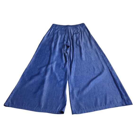 Ursime Pants Womens 28x30 Blue Chambray Wide Leg Palazzo Festival Boho Lagenlook - Picture 8 of 14